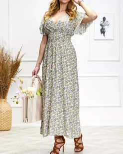 Best Damska kwiecista sukienka midi w m kolorze Sukienki Letnie|Sukienki Długie