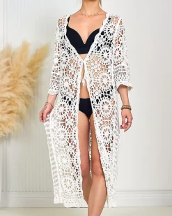 Discount Damska narzutka plażowa koronkowa Narzutka Plażowa