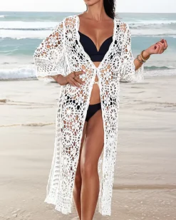 Discount Damska narzutka plażowa koronkowa Narzutka Plażowa
