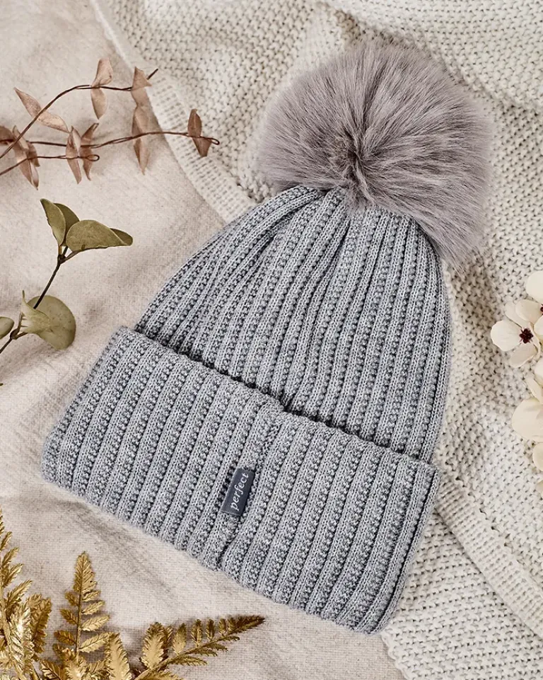 Best Damska ocieplana czapka z pomponem Damskie Czapki I Kapelusze