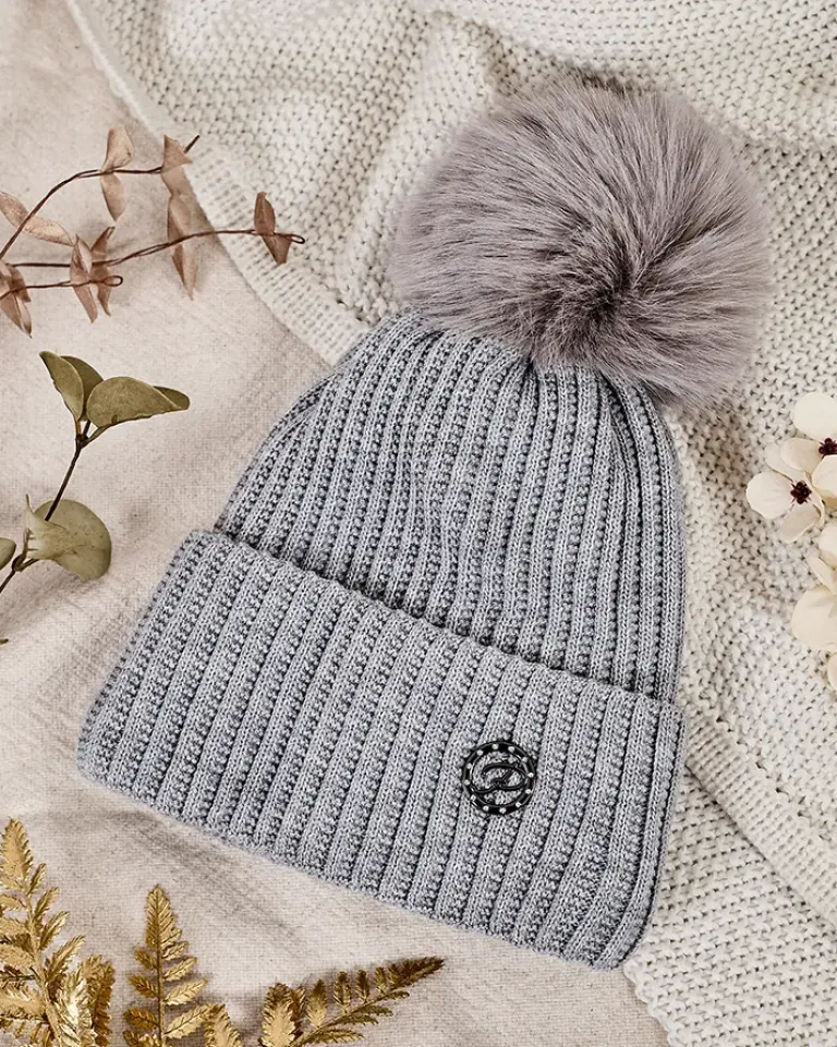 Best Damska ocieplana czapka z pomponem Damskie Czapki I Kapelusze