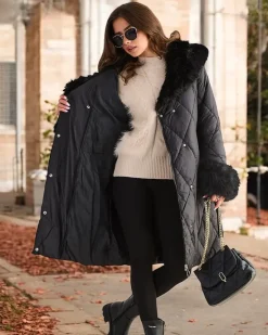 Online Damska pikowana kurtka zimowa Kurtki / Marynarki / Płaszcze