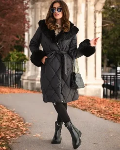Online Damska pikowana kurtka zimowa Kurtki / Marynarki / Płaszcze