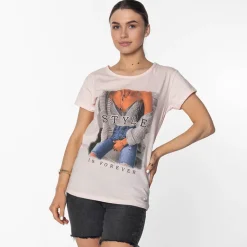 Hot Damska różowa koszulka z nadrukiem Bluzki / Koszule / Koszulki