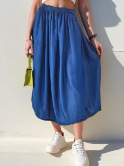 Discount Damska spódnica midi a'la jeansowa Spódnice