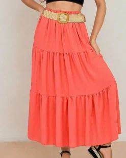 Discount Damska spódnica midi z paskiem Spódnice