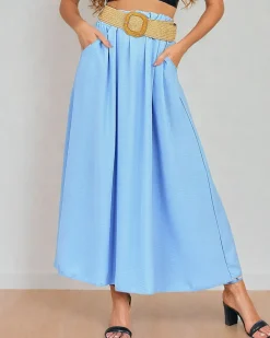 Best Damska spódnica midi z paskiem Spódnice