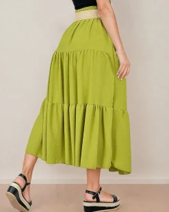 Hot Damska spódnica midi z paskiem Spódnice