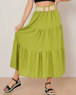 Hot Damska spódnica midi z paskiem Spódnice