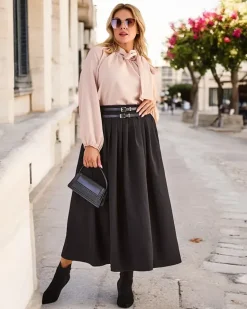 Clearance Damska spódnica midi PLUS SIZE Spódnice|Plus Size