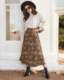 Outlet Damska spódnica midi z printem Spódnice