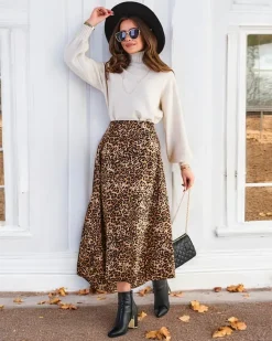 Outlet Damska spódnica midi z printem Spódnice