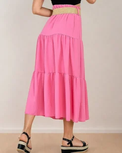 Online Damska spódnica midi z paskiem Spódnice