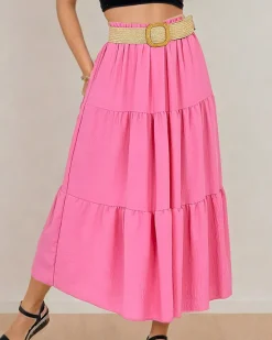 Online Damska spódnica midi z paskiem Spódnice