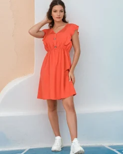 Sale Damska sukienka do kolan Sukienki Letnie|Sukienki Krótkie