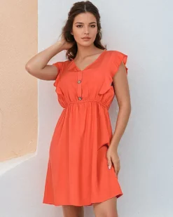 Sale Damska sukienka do kolan Sukienki Letnie|Sukienki Krótkie