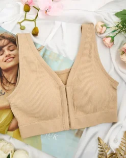 Damski biustonosz sportowy prążkowany Sportowe