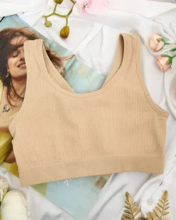 Damski biustonosz sportowy prążkowany Sportowe