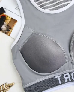 Best Damski biustonosz sportowy w paski Sportowe