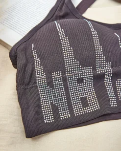 Clearance Damski biustonosz sportowy z cyrkoniami Sportowe