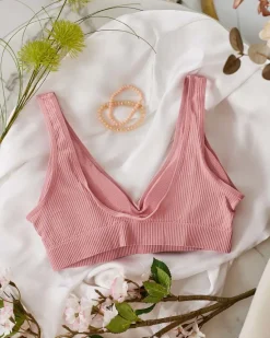 Damski biustonosz sportowy prążkowany Sportowe