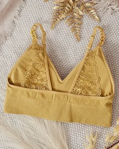 Sale Damski biustonosz prążkowany z ozdobnymi ramiączkami Codzienne