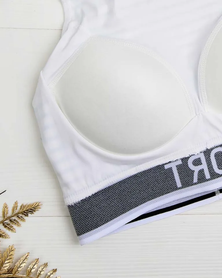 Sale Damski biustonosz sportowy w paski Sportowe