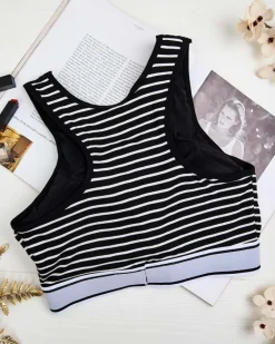 Clearance Damski biustonosz sportowy w paski Sportowe