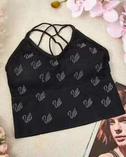 Damski biustonosz sportowy z cyrkoniami Sportowe