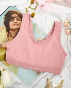 Online Damski biustonosz sportowy prążkowany Sportowe