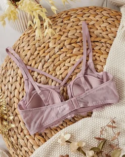 Outlet Damski biustonosz z ozdobnymi paseczkami Codzienne