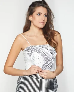 Best Damski crop top na ramiączkach w kolorze m z printem Bluzki / Koszule / Koszulki