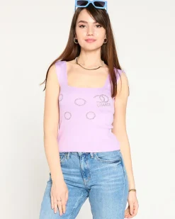 Online Damski top ze złotymi cyrkoniami Bluzki / Koszule / Koszulki