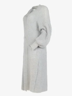 Clearance Damski jasnoszary miękki długi sweter narzutka Swetry