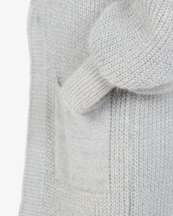 Clearance Damski jasnoszary miękki długi sweter narzutka Swetry