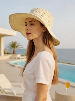 Sale Damski kapelusz słomiany Solvella Damskie Czapki I Kapelusze