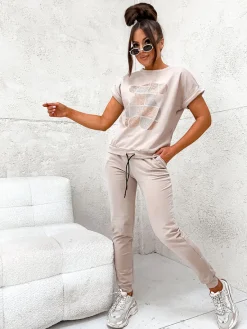 Outlet Damski komplet z cyrkoniami Damskie Komplety Damskie|Bluzki / Koszule / Koszulki