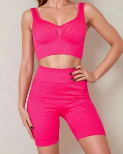 Hot Damski komplet sportowy prążkowany Damskie Komplety Damskie