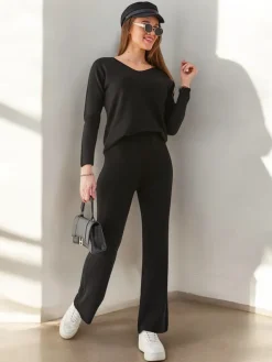 Clearance Damski komplet swetrowy Damskie Komplety Damskie