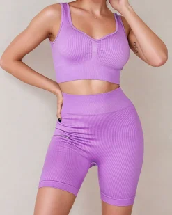 Best Damski komplet sportowy prążkowany Damskie Komplety Damskie