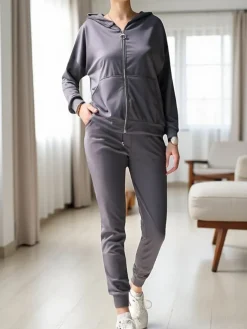 Hot Damski komplet a'la welur Damskie Komplety Damskie