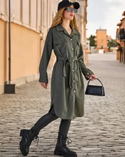 Damski płaszcz typu koszula Kurtki / Marynarki / Płaszcze