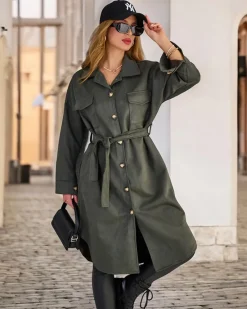 Damski płaszcz typu koszula Kurtki / Marynarki / Płaszcze