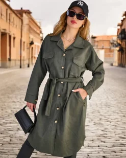 Damski płaszcz typu koszula Kurtki / Marynarki / Płaszcze