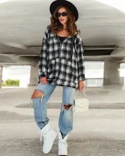 Online Damski płaszcz typu koszula Kurtki / Marynarki / Płaszcze