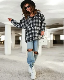 Online Damski płaszcz typu koszula Kurtki / Marynarki / Płaszcze