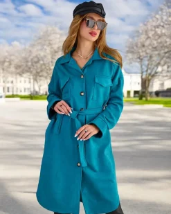 Damski płaszcz typu koszula Kurtki / Marynarki / Płaszcze