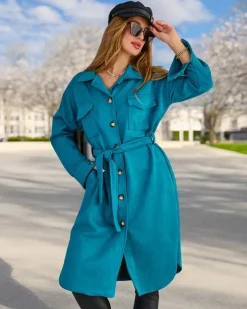 Damski płaszcz typu koszula Kurtki / Marynarki / Płaszcze