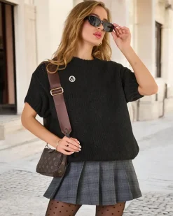 New Damski sweter z broszką Swetry