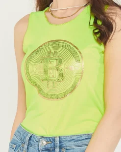 Outlet Damski top w kolorze owym żółtym Bluzki / Koszule / Koszulki